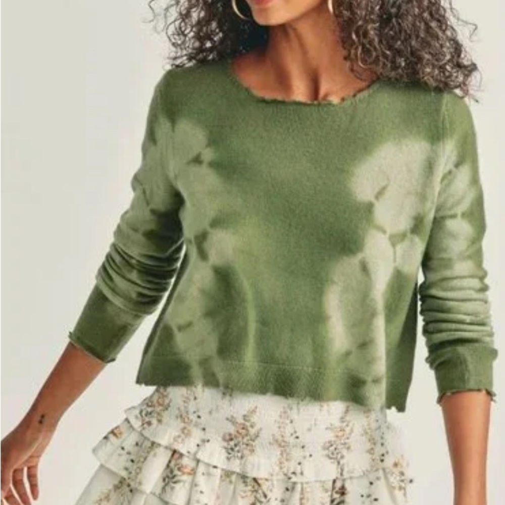 Authentic Loveshackfancy Shane Sweater Green Tie … - image 3